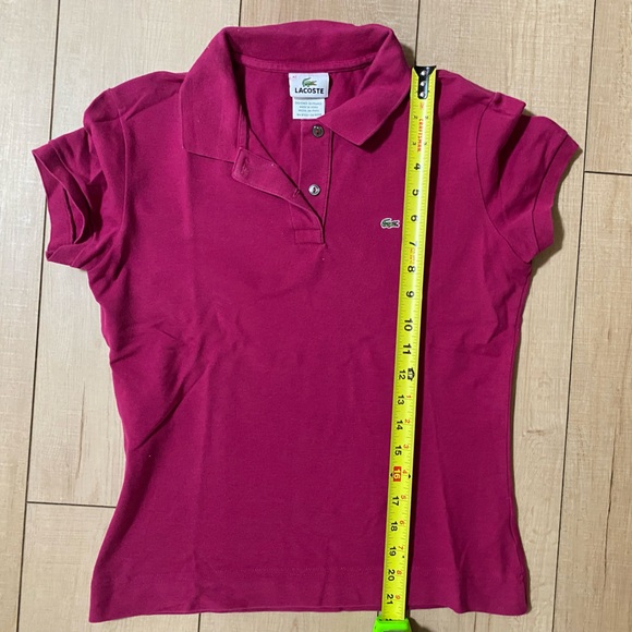 Authentic Lacoste Women’s Polo Shirt - Size 42 - Fuchsia - Picture 4 of 9